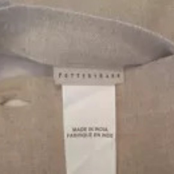 Pottery Barn 12 X 16 Embroidered Pillow Neutral W/PB Feather Insert - Picture 4 of 5